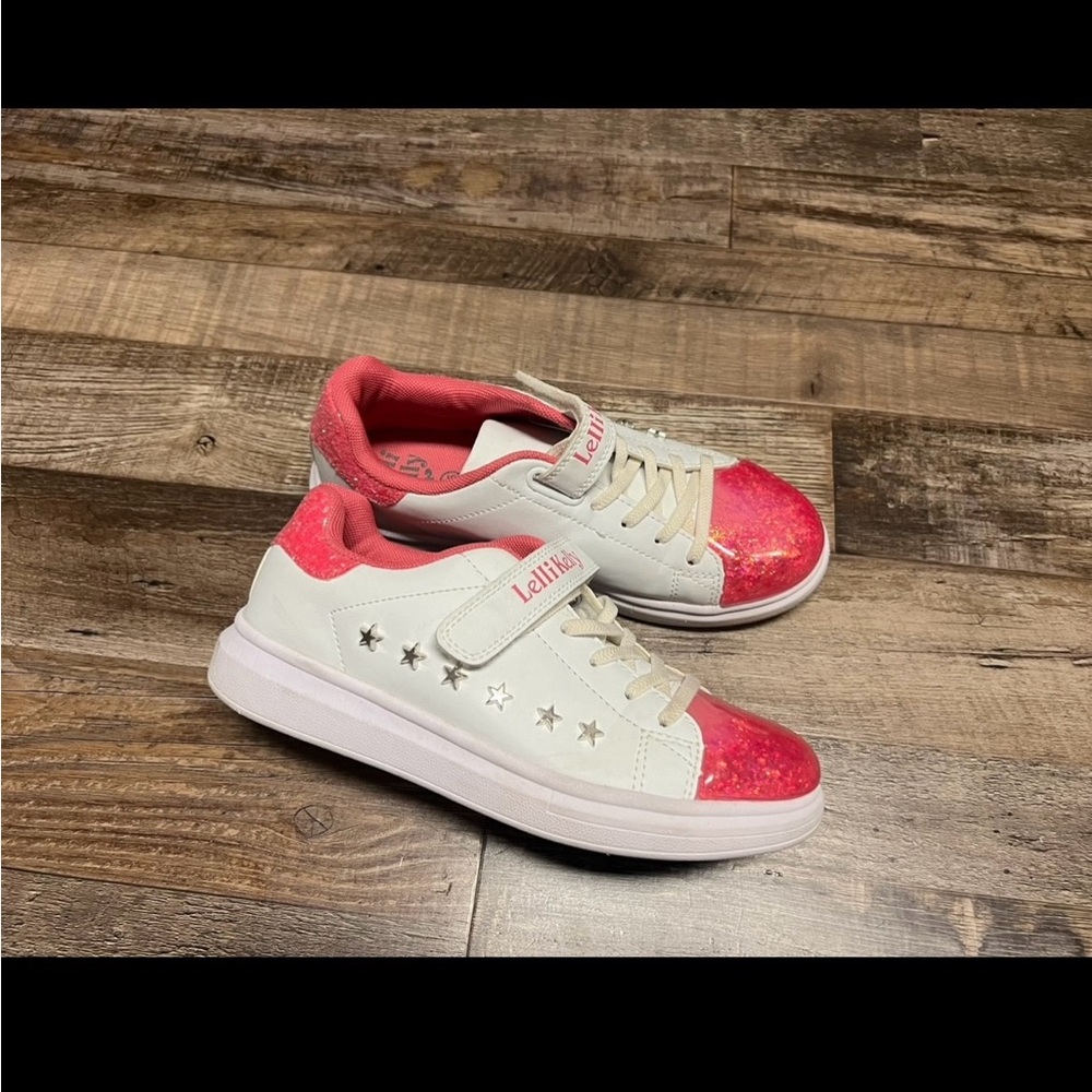 LELLI KELLY Girl White $70 Sneakers Pink Glitter 35 4